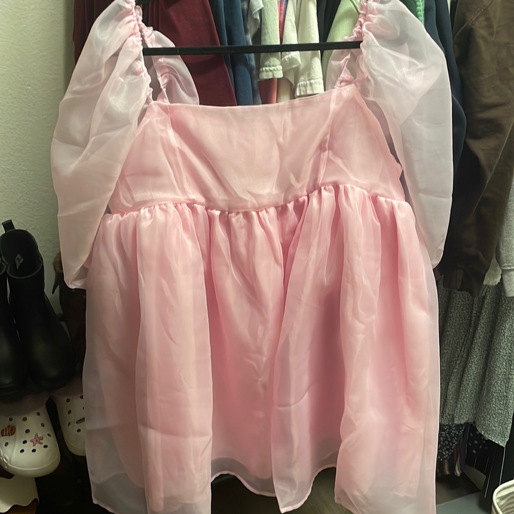 Puff Sleeve Tulle Dress XXL